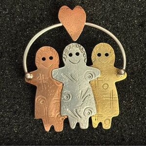 Roggio Mixed Metal Family Brooch‎ Pin